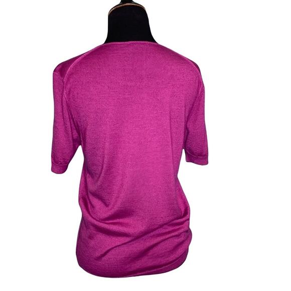 Cruciani Fuchsia short sleeves sweater top size small - Picture 2 of 10